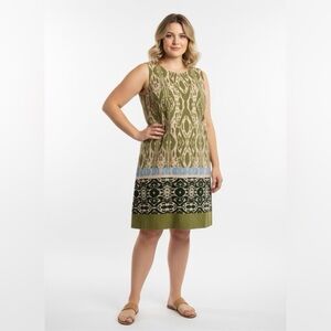 Tahari Sheath Dress Sleeveless Scoop Neck Midi Ptp 19” length 38”